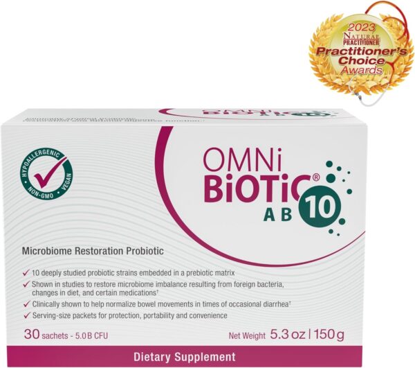 OMNi BiOTiC AB 10 - Clinically Tested Restorative Probiotic - Supports & Restores Gut Flora & Digestion