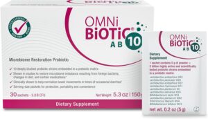 OMNi BiOTiC AB 10 - Clinically Tested Restorative Probiotic - Supports & Restores Gut Flora & Digestion