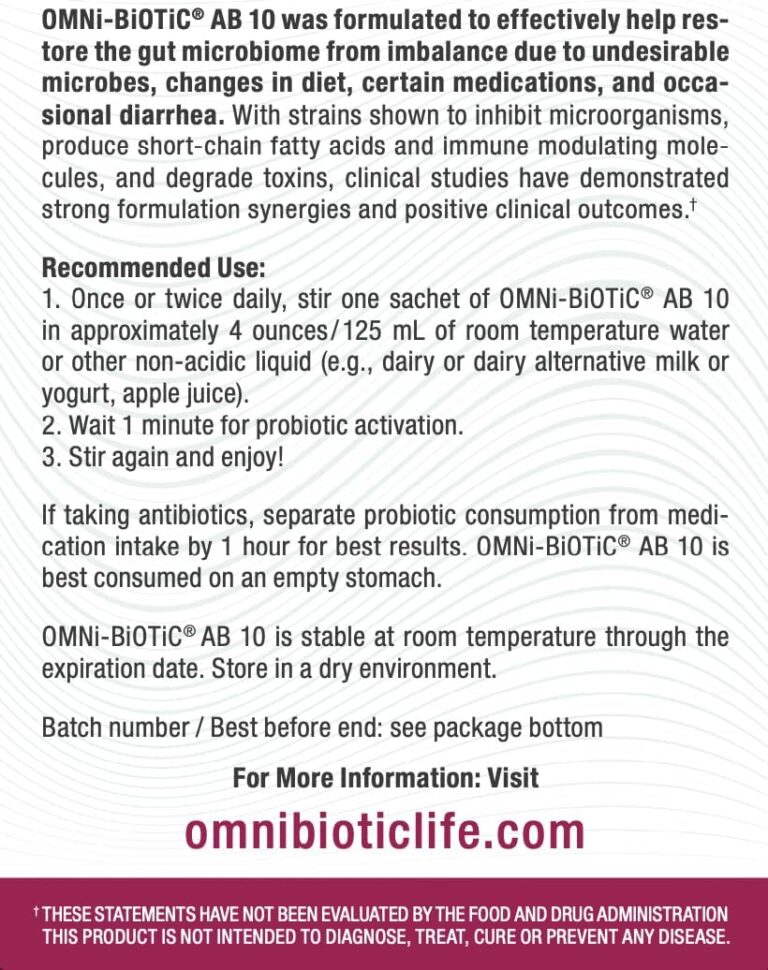 OMNi BiOTiC AB 10 - Clinically Tested Restorative Probiotic - Supports & Restores Gut Flora & Digestion