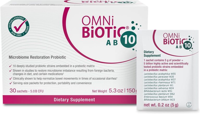 OMNi BiOTiC AB 10 - Clinically Tested Restorative Probiotic - Supports & Restores Gut Flora & Digestion
