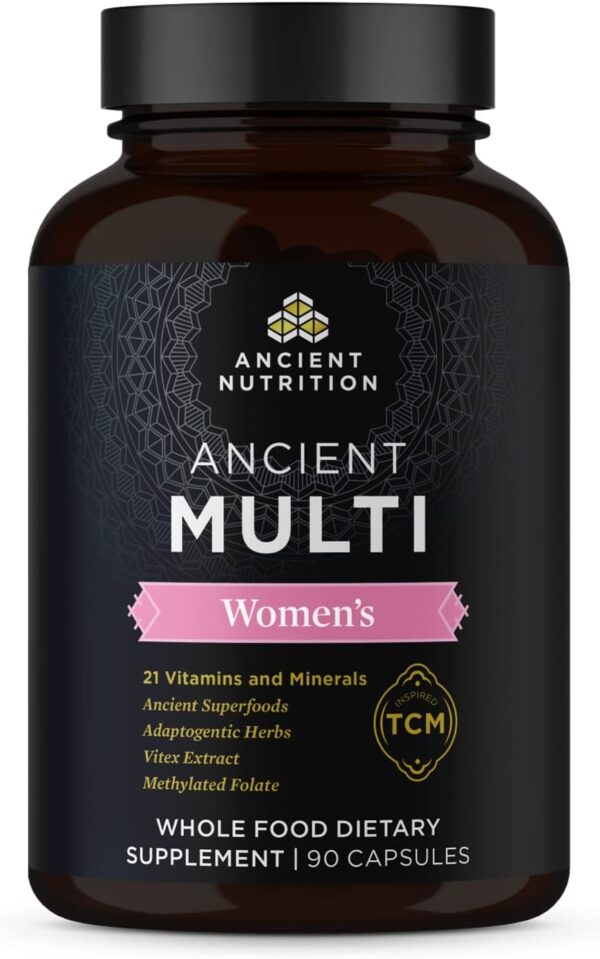 Ancient Nutrition Multivitamin for Women, Vitamin A, K, D, C, B12, Zinc, Magnesium, Chromium